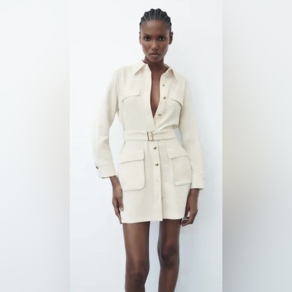 NWT Zara Bloggers Favorite Ecru Dress size Medium